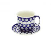 Kaffetasse mit Untertasse - Bunzlauer Keramik