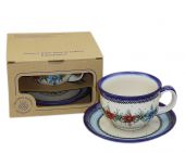 Tasse und Untertasse in - Bunzlauer Keramik