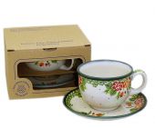 Tasse und Untertasse in - Bunzlauer Keramik