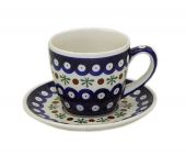 Tasse + Untertasse - Bunzlauer Keramik