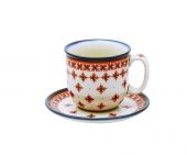 Kaffetasse mit Untertasse - Bunzlauer Keramik